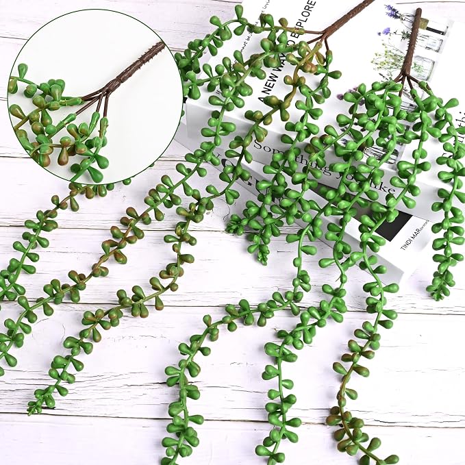 Waipfaru 4Pcs Artificial Hanging Plants, Fake Vines Fake Hanging Plants - Image 4