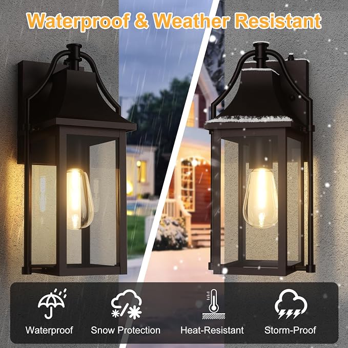 Dusk to Dawn Outdoor Wall Light, Waterproof Wall Sconces, Exterior Wall Mount - Image 8