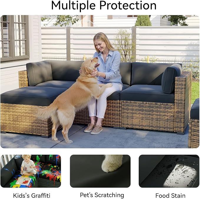 Aoxun 11pcs Patio Cushion Covers Replacement, Waterproof Outdoor Furniture - Image 3