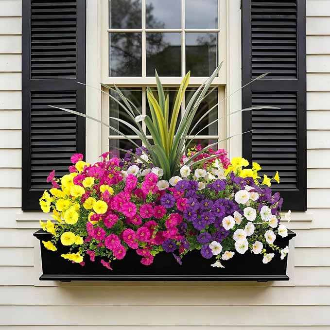Artificial Flowers for Outdoors Fake Plants Outside, 12 Bundles Silk Morning - Image 4