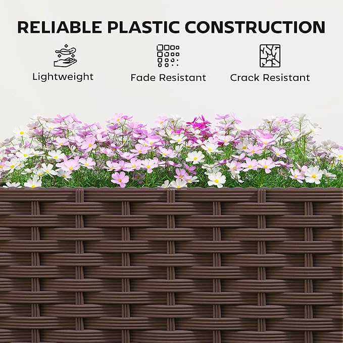 Outsunny Planter Box with Trellis, Self Watering Raised Garden Bed with - Image 6