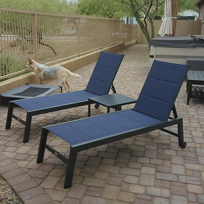 PURPLE LEAF Outdoor Chaise Lounge Set of 2 Aluminum Patio Lounge Chair - Image 3