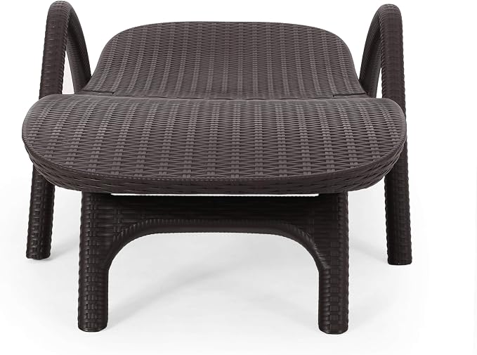 Christopher Knight Home Blanche Outdoor Faux Wicker Chaise Lounge, Dark Brown - Image 9