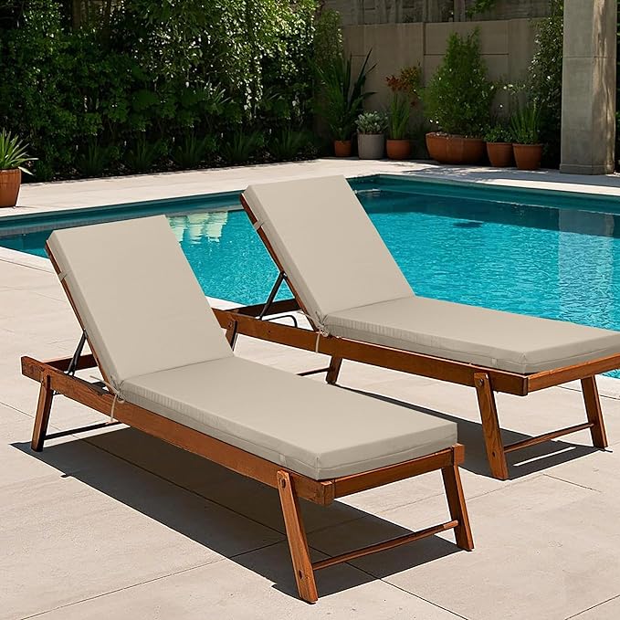 Only choice 2 PCS Set Outdoor Chaise Lounge Cushion, 75 x 24 in Lounge Chair - Image 2