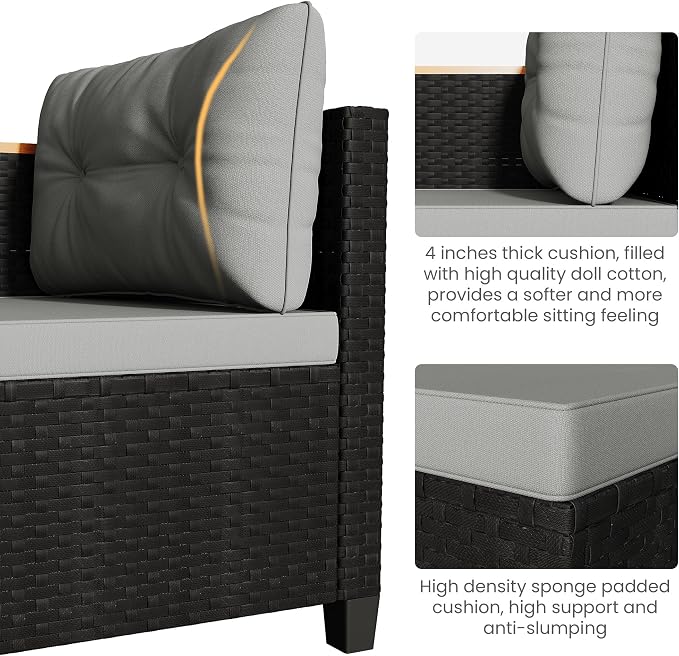 Wisteria Lane Small Patio Furniture Set, All-Weather PE Rattan Outdoor - Image 8