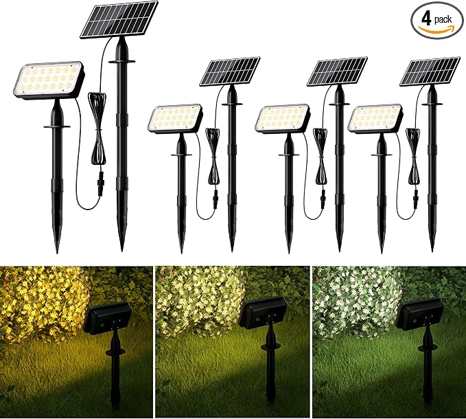 JACKYLED Solar Spot Lights Outdoor, 84-LED Solar Spotlights by JACKYLED
