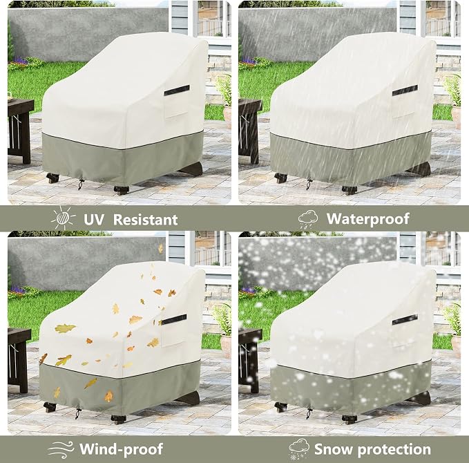 Patio Adirondack Chair Cover 2 Pack, Waterproof Heavy Duty Outdoor Chair Covers - Image 8