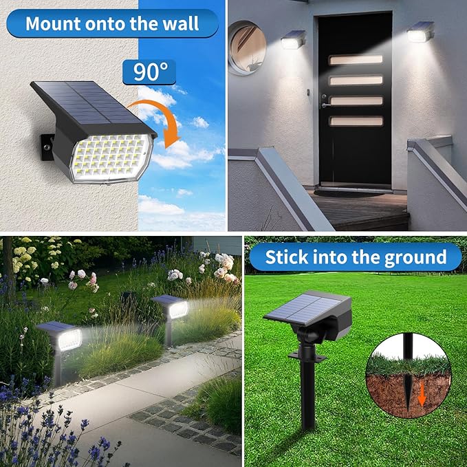 Solar Spot Lights Outdoor 10 Pack, Solar Landscape Spotlights Waterproof - Image 5