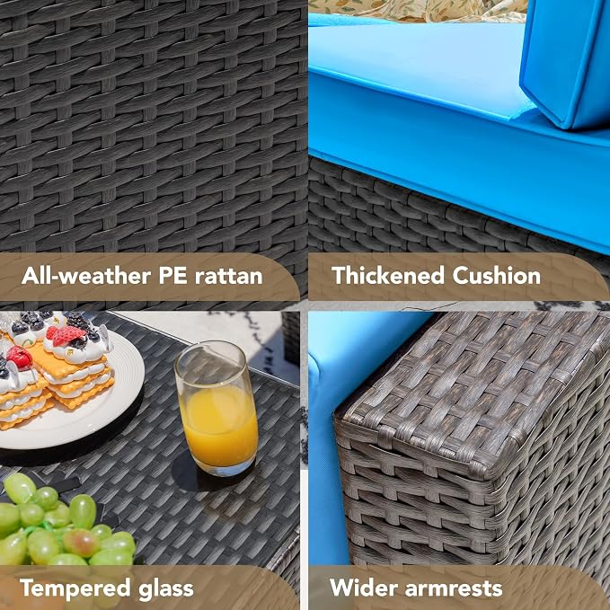 Devoko Patio Furniture Sets 6 Pieces Outdoor Sectional Rattan Sofa Manual - Image 3