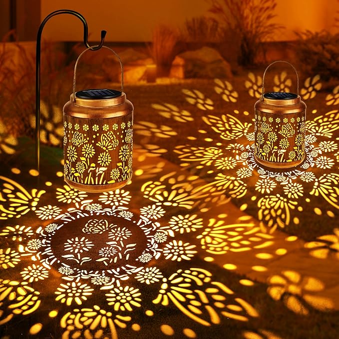Brizled Butterfly Solar Lantern Lights 2 Pack, Warm White Christmas/Birthday by Brizled