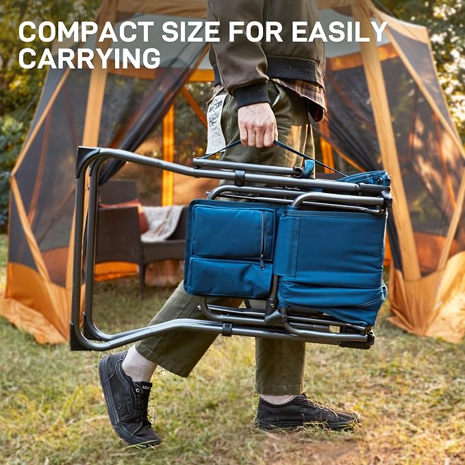 EVER ADVANCED Portable 30.7" Seat Height Tall Folding Camping Chair Directors - Image 4