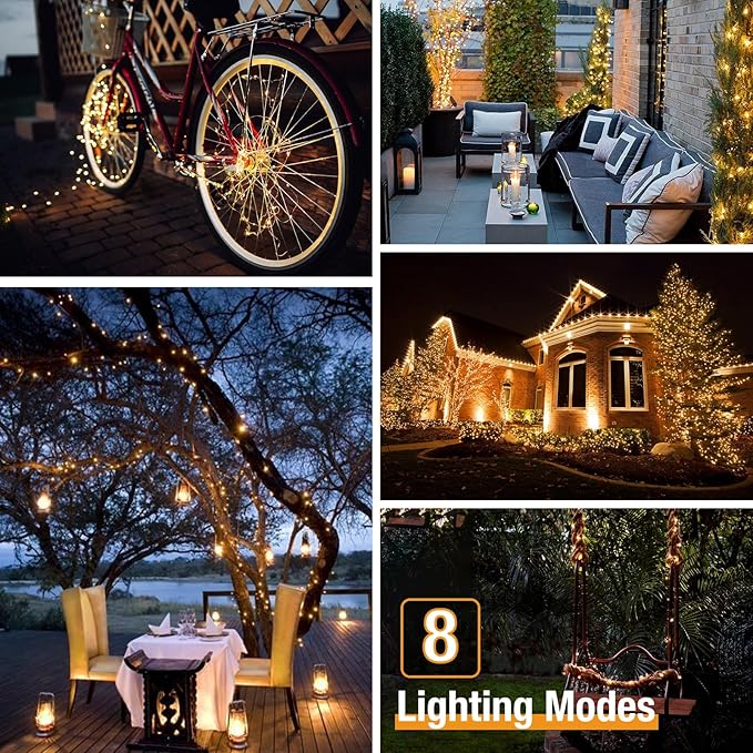 12 Pack Solar String Lights Outdoor, Total 960LED 396FT Solar Fairy Twinkle - Image 4