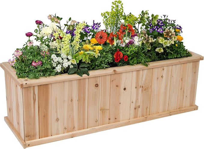 Shine Company Premium Cedar Raised Garden Bed, Planter Box by ShineCompany
