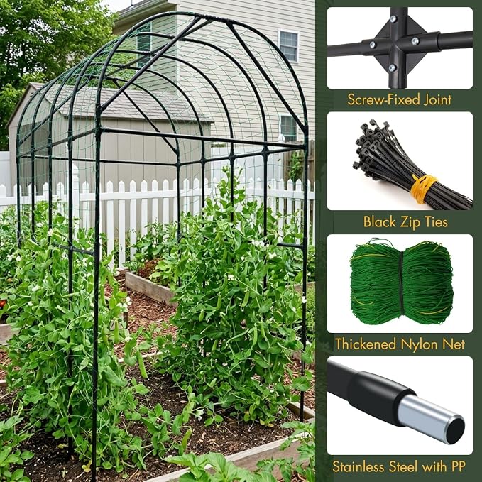 Garden Trellis Arch 7FT Tall – Plastic Coated Metal Arch Trellis - Image 4