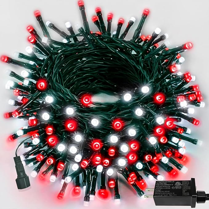 75.8 FT 200 LED Red and White Christmas Lights Outdoor Indoor, Timer & Memory by PRODUCTS