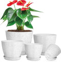 5 Pcs Plant pots, 7.5/6.5/5.7/4.9/4.1 inch Pots by LOKEISNA