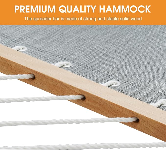 Lazy Daze Hammocks 11 FT Double Outside Hammock Quick Dry Olefin Fabric Hammock - Image 5