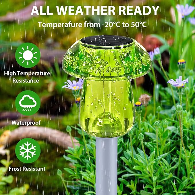 Solar Lights Outdoor, 16 Pack Mushroom Lights Outside Waterproof, Solar Powered - Image 6