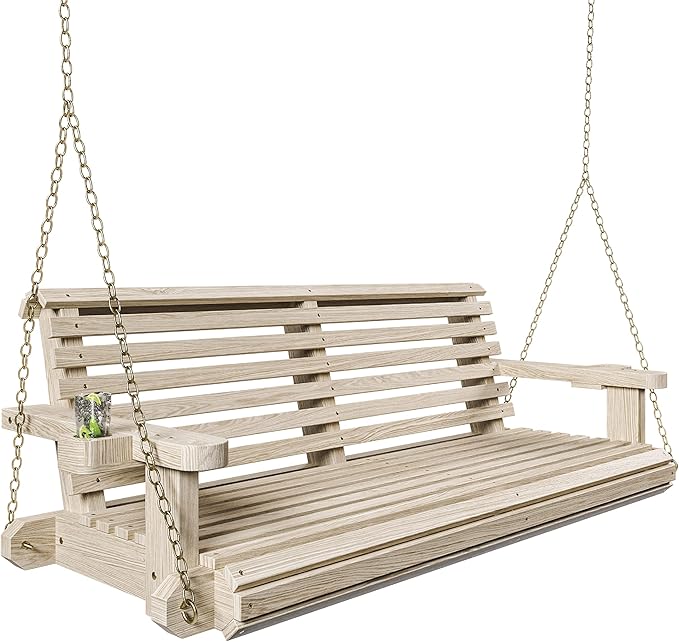 Porchgate Amish Heavy Duty 800 Lb Roll Comfort Treated Porch Swing W/Chains by Porchgate