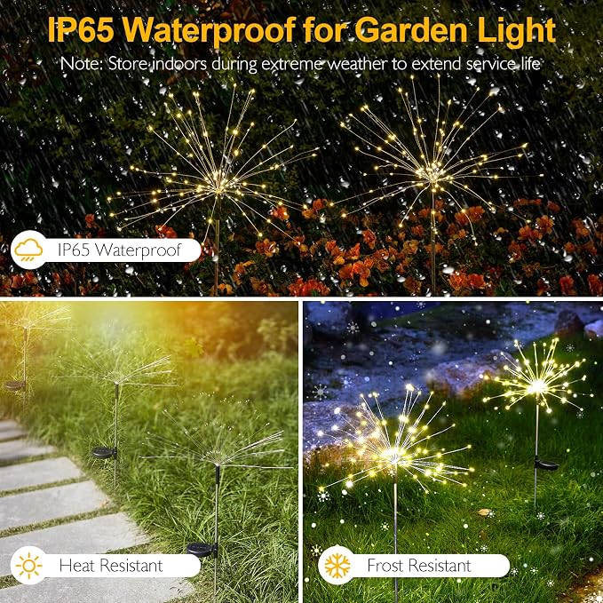 SUNNEST Solar Lights Outdoor, 150 LED Firework Light - Image 4