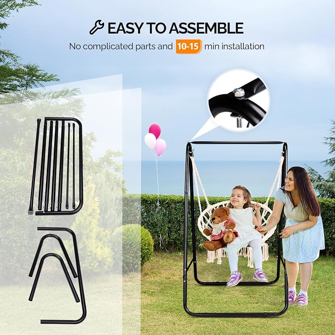 ONCLOUD 600LBS Heavy-Duty Hammock Chair Stand, A-Shaped Universal Multi-Use - Image 5