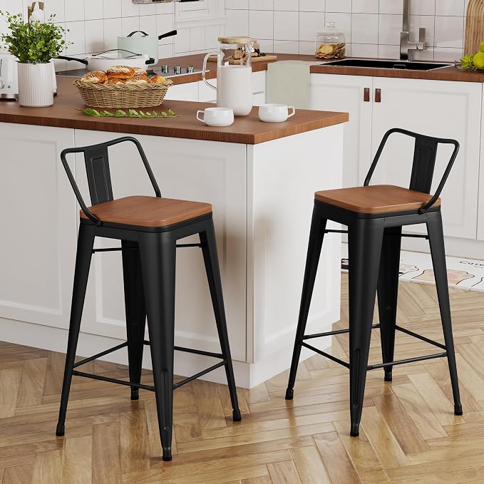 Yongchuang 26" Metal Barstools Set of 2 Counter Bar Stools by YongchuangInternational