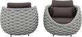 TWT 2 Pieces Patio Furniture Aluminum Armchair, All-Weather Outdoor Single Sofa by TWT