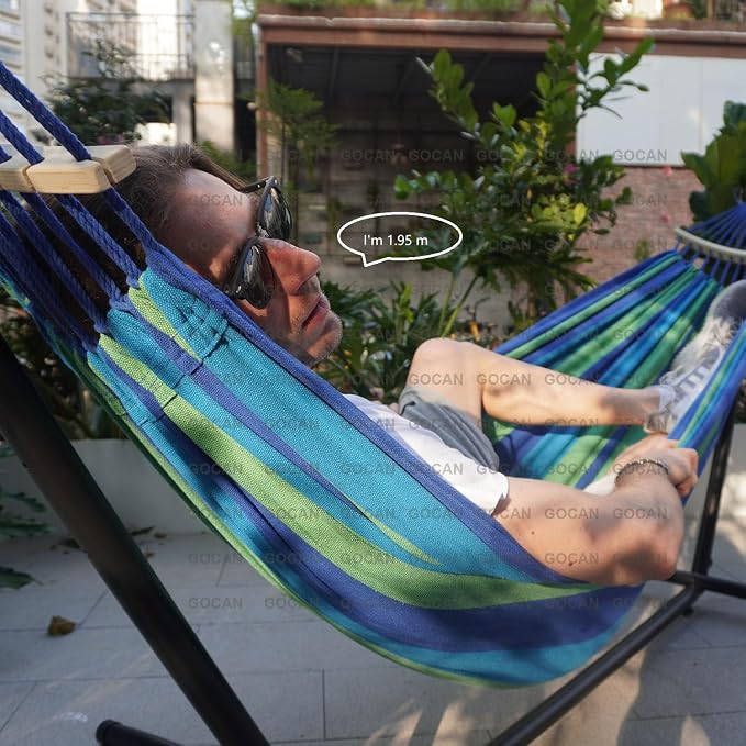 Double Hammock 2 Person Extra Large 220x160cm Total Length 330cm Load 500lb - Image 6