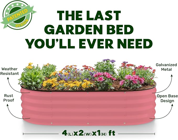 Plant & Plot Galvanized Raised Garden Beds Outdoor // 4×2×1 ft Planter Raised - Image 5