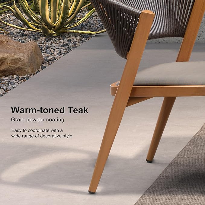 PURPLE LEAF 7-Piece Patio Dining Set Outdoor Furniture Rectangular Table and - Image 3