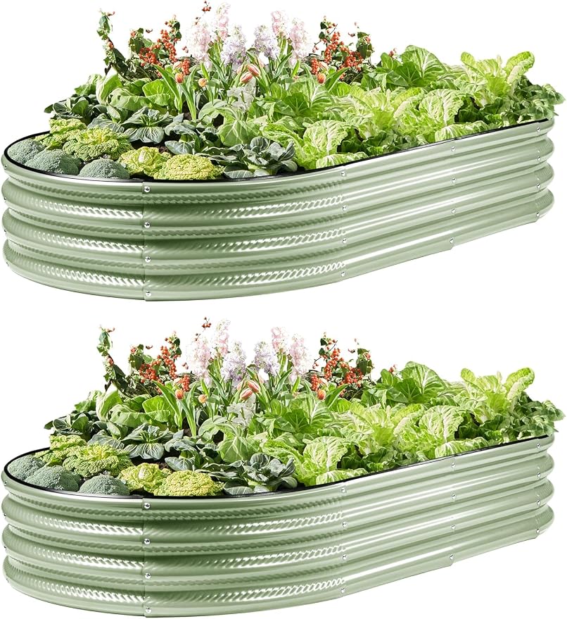 2 Pack Raised Garden Bed Kits, Easy Assembly Metal Raised Bed by Gartist