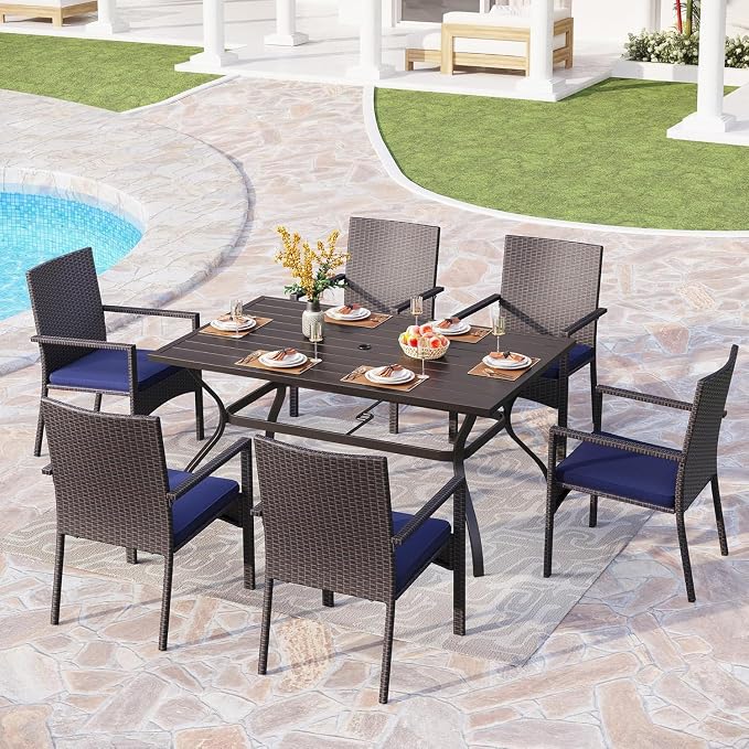PHI VILLA 7 Piece Patio Dining Set - Image 7