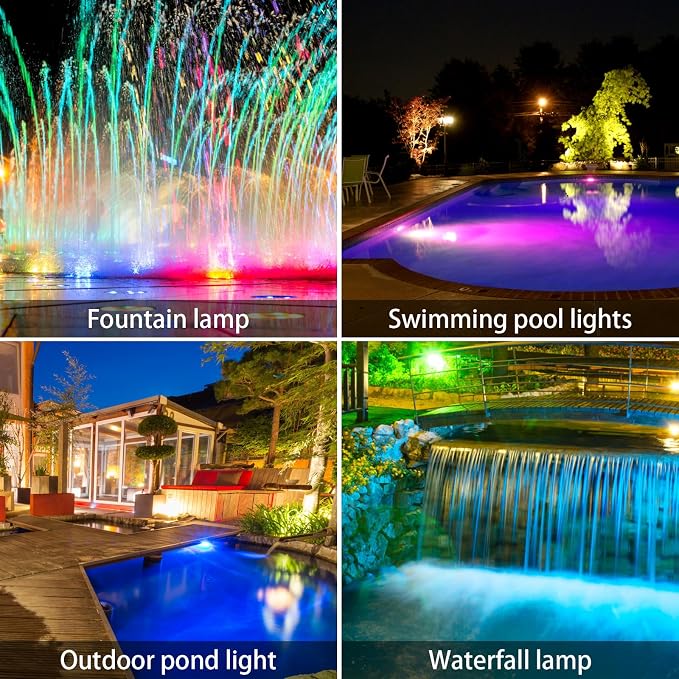 AVEKI Solar Pond Spotlights, 12 LED Solar Underwater Lights - Image 2