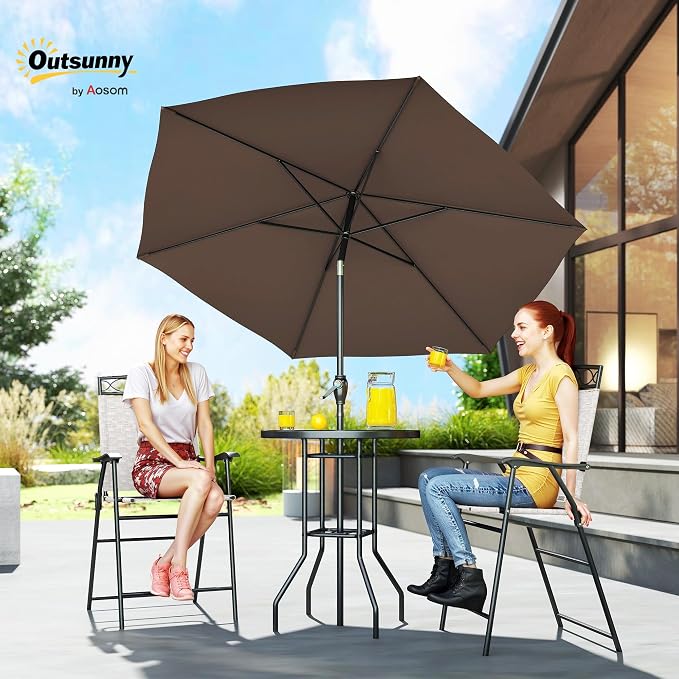 Outsunny 4 Piece Outdoor Patio Dining Furniture Set, 2 Folding Chairs, - Image 2
