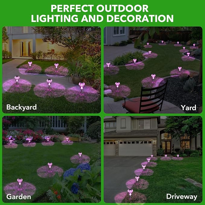 Solar Lights Outdoor, 8 Pack Mushroom Lights Outside Waterproof, Solar Powered - Image 6