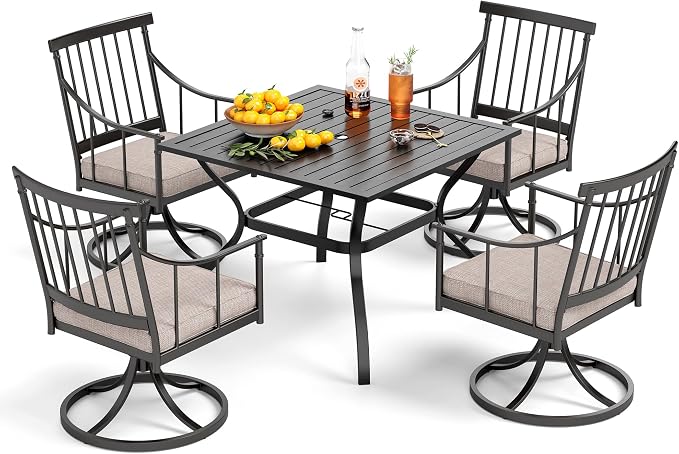 PHI VILLA 5 Pieces Outdoor Dining Set by PHIVILLAThepioneerofcomfortablehouseholdsupplies