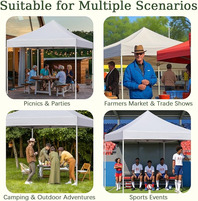 LIUJIAYI Pop Up Canopy Replacement Top, 8x8 Heavy Duty 500D UV Protection - Image 6