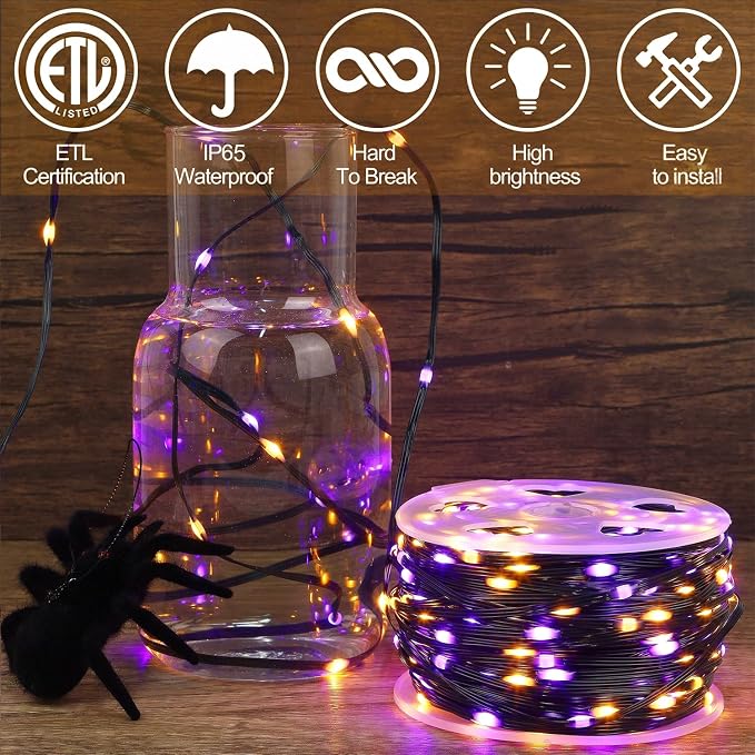 WATERGLIDE Extra Long 328FT Halloween Lights, 1000 LED Outdoor Fairy String - Image 3