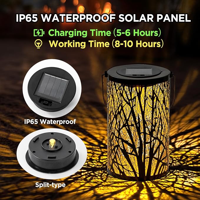 2 Pack Large Solar Lanterns Outdoor Waterproof, Gifts - Image 3