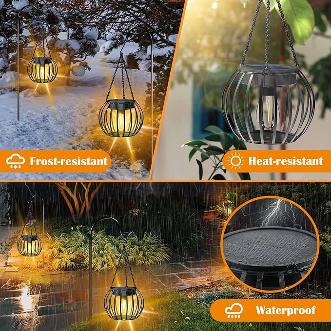 UBright 2 Pack 15" Solar Lights Outdoor Decorative Metal Solar Lanterns Outdoor - Image 5