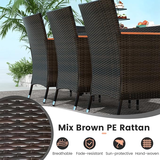 Tangkula 11 Piece Rattan Outdoor Dining Set - Image 4