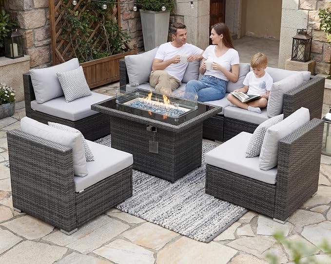 BULEXYARD 7 Piece High Back Outdoor Furniture Set by BULEXYARDFURNITURE