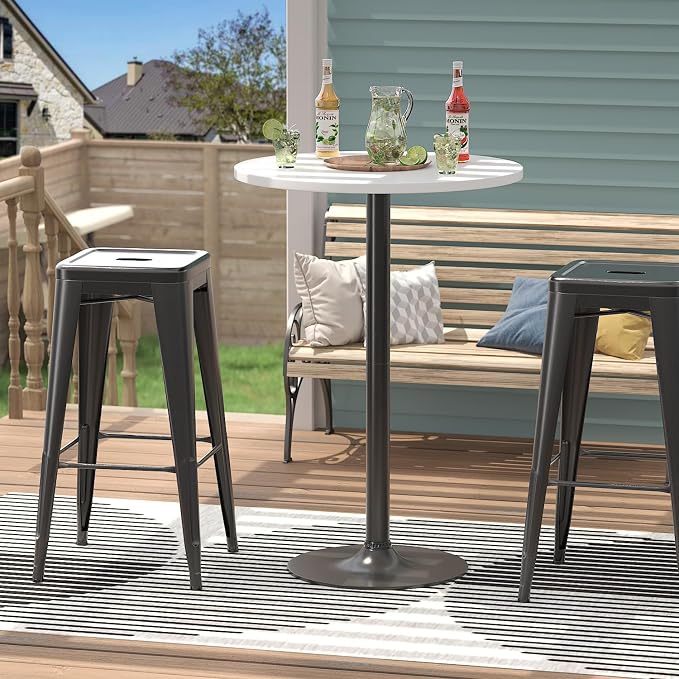 Furmax Bistro Pub Table Round Bar Height Cocktail Table - Image 7