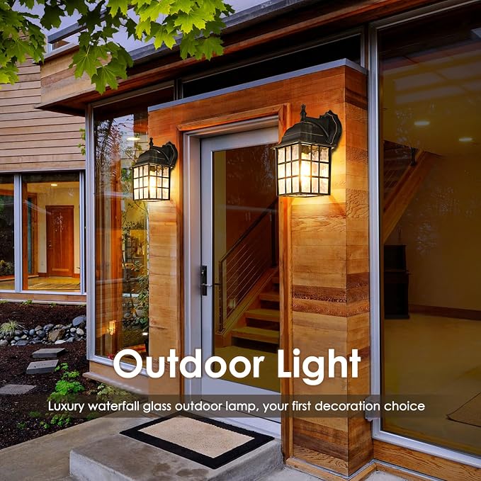 Dusk to Dawn Outdoor Wall Light Fixture, Waterproof Exterior Wall Lantern Porch - Image 6