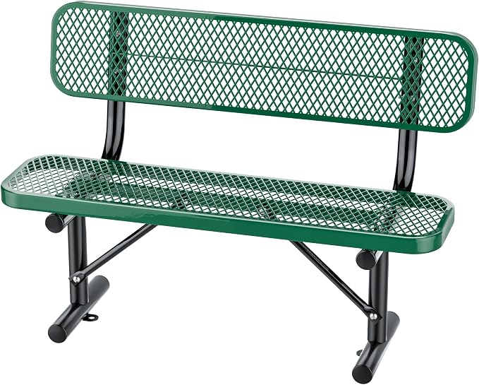 4FT/48INCH Heavy Duty Metal Park Bench by Unknown