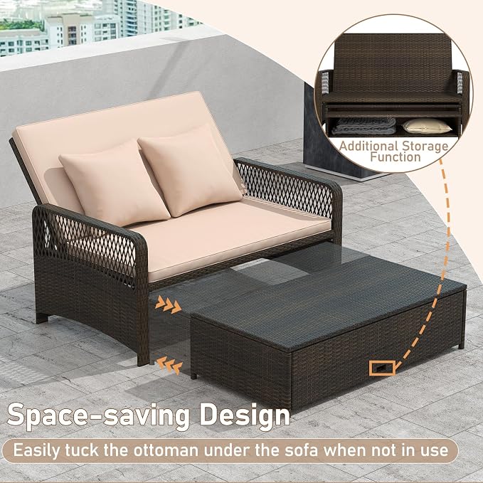 RELAX4LIFE Wicker Patio Outdoor Daybed - Image 7