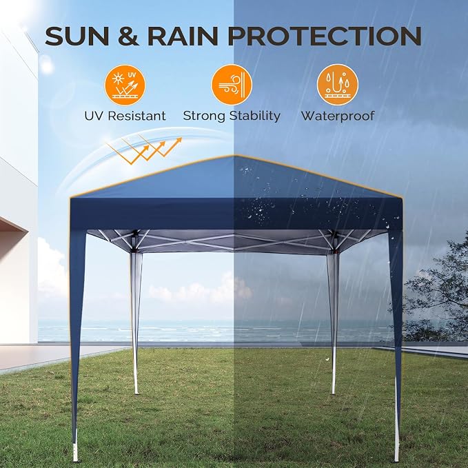 VINGLI 6.5x6.5 Pop Up Canopy Tent, Outdoor Tent Canopies Foldable Portable - Image 4