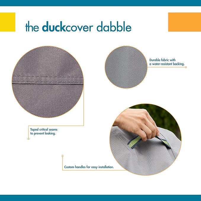 DUCKCOVERS Soteria Waterproof 32 Inch Rectangular Patio Ottoman/Side Table Cover - Image 13