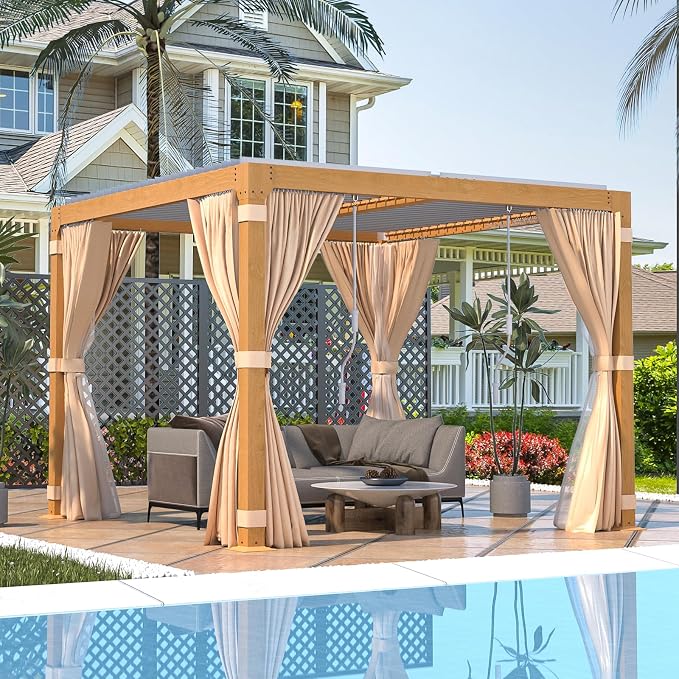 EROMMY Louvered Pergola 10' x 10' Outdoor Hard Top Gazebo - Image 8