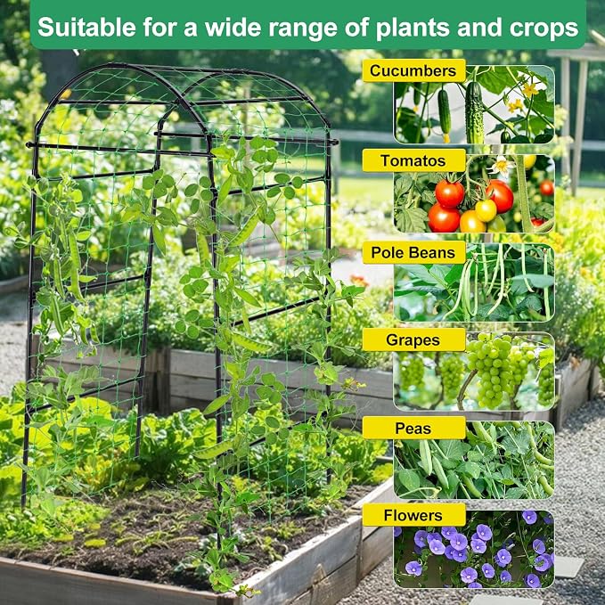 Garden Arch Cucumber Trellis for Climbing Plants Outdoor, 6.7ft Tall Archway - Image 3